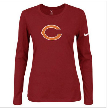 Women Nike Chicago Bears Of The City Long Sleeve Tri-Blend NFL T-Shirt Red