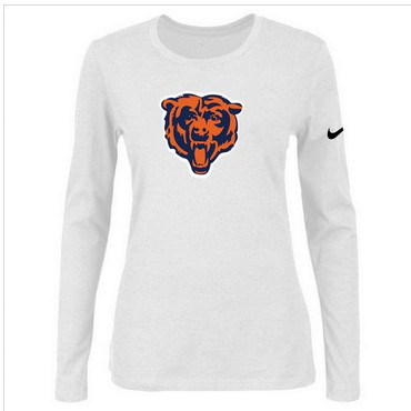 Women Nike Chicago Bears Of The City Long Sleeve Tri-Blend NFL T-Shirt White