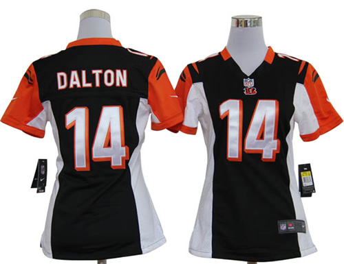 women NEW cincinnati bengals 14 andy dalton black jerseys