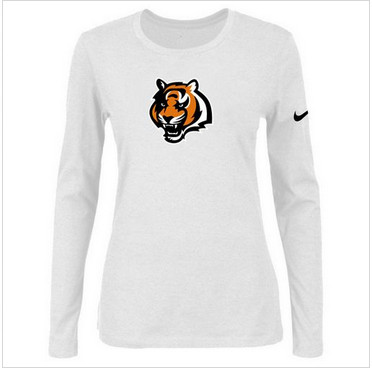 Women Nike Cincinnati Bengals Of The City Long Sleeve Tri-Blend NFL T-Shirt White-2