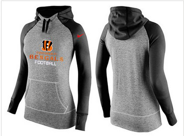 Women Nike Cincinnati Bengals Performance Hoodie Grey & Black