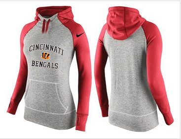 Women Nike Cincinnati Bengals Performance Hoodie Grey & Red_2