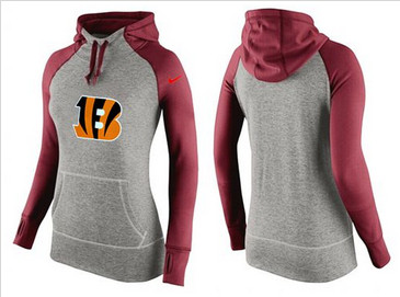 Women Nike Cincinnati Bengals Performance Hoodie Grey & Red_3