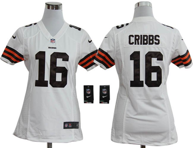 Women NEW Cleveland Browns 16 Joshua Cribbs White Jerseys