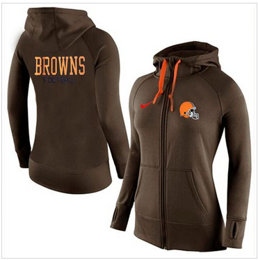 Women Nike Cleveland Browns Full-Zip Performance Hoodie Brown
