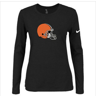 Women Nike Cleveland Browns Of The City Long Sleeve Tri-Blend NFL T-Shirt Black