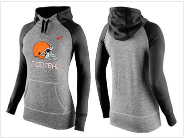 Women Nike Cleveland Browns Performance Hoodie Grey & Black