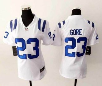 Women Nike Colts #23 Frank Gore White Stitched NFL Elite Jersey