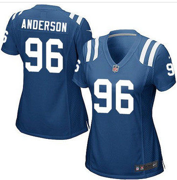 Women Nike Colts #96 Henry Anderson Royal Blue Team Color Stitched NFL Elite Jersey