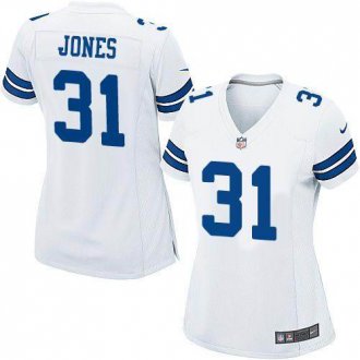 Women Nike Cowboys #31 Byron Jones White Stitched NFL Elite Jersey