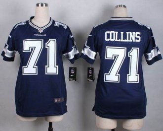 Women Nike Cowboys #71 La'el Collins Navy Blue Team Color Stitched NFL Elite jersey