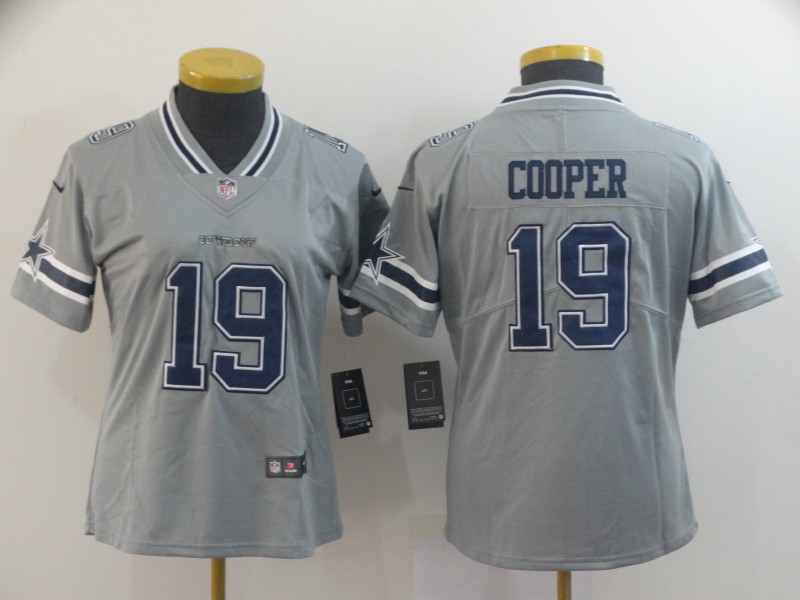 Women Nike Cowboys 19 Amari Cooper Gray Women Inverted Legend Limited Jersey