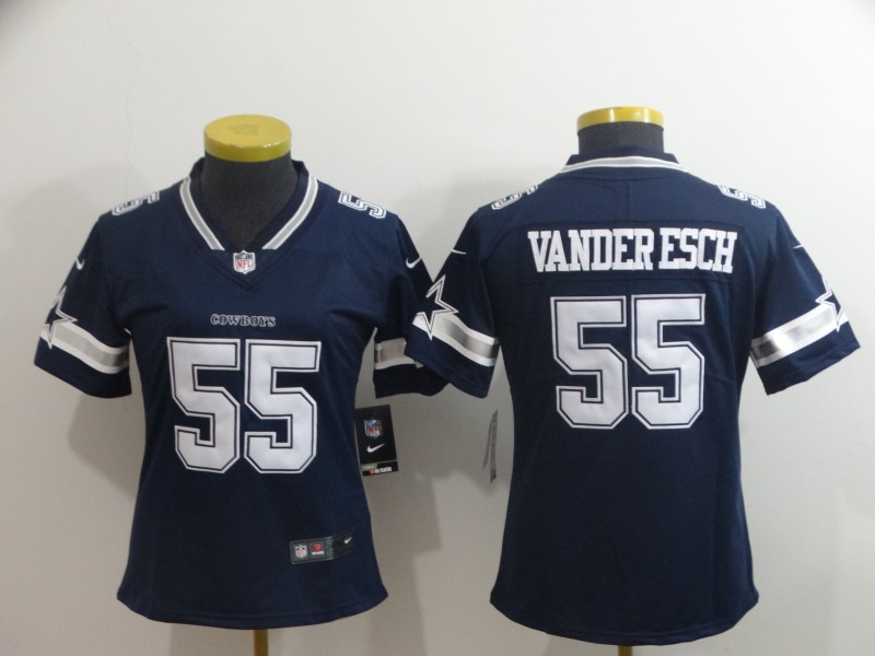 Women Nike Cowboys 55 Leighton Vander Esch Navy Women Vapor Untouchable Limited Jersey