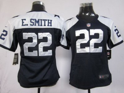 Women NEW Dallas Cowboys 22 E.smith Blue Thankgivings NEW NFL Jerseys