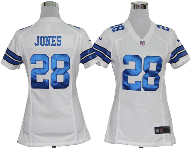 NFL Women NEW Dallas Cowboys 28 Felix Jones White Jerseys