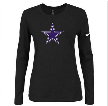Women Nike Dallas Cowboys Of The City Long Sleeve Tri-Blend NFL T-Shirt Black