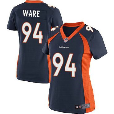 Women Nike Denver Broncos #94 DeMarcus Ware Blue NFL Jersey(2014 New)