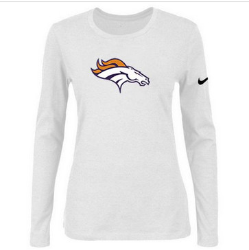 Women Nike Denver Broncos Of The City Long Sleeve Tri-Blend NFL T-Shirt White