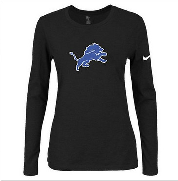 Women Nike Detroit Lions Of The City Long Sleeve Tri-Blend NFL T-Shirt Black