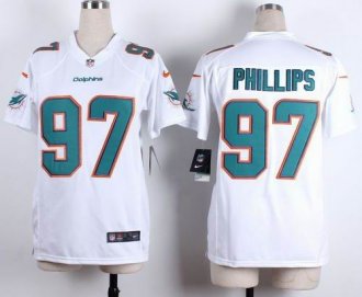 Women Nike Dolphins #97 Jordan Phillips White Stitched NFL New Elite Jersey