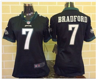 Women Nike Eagles #7 Sam Bradford Black Alternate Stitched NFL New Elite Jersey