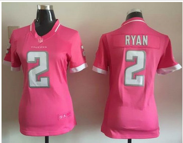 Women Nike Falcons #2 Matt Ryan Pink Stitched NFL Elite Bubble Gum Jersey