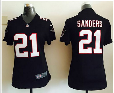 Women Nike Falcons #21 Deion Sanders Black Alternate Stitched NFL Elite Jersey