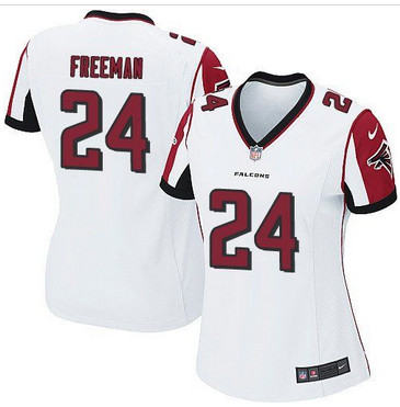 Women Nike Falcons #24 Devonta Freeman White Stitched NFL Elite Jersey