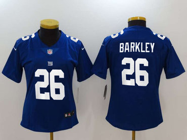 Women Nike Giants 26 Saquon Barkley Royal Women Vapor Untouchable Limited Jersey