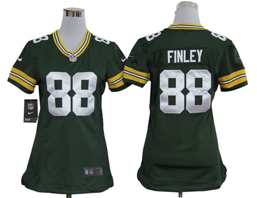 Women NEW Green Bay Packers 88 Jermichael Finley Green Jerseys