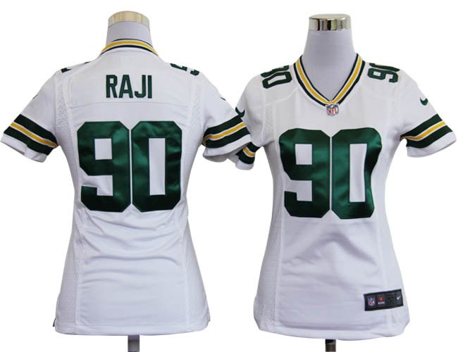 Women NEW Green Bay Packers 90 B.J. Raji White Jerseys