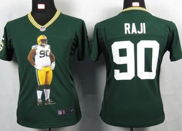 Women NEW NFL Green Bay Packers 90 Raji Green Portrait Fashion Game Jerseys
