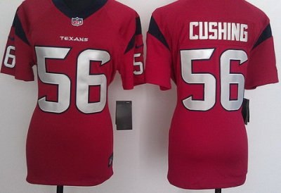 Women NEW Houston Texans 56 Brian Cushing Red Jerseys