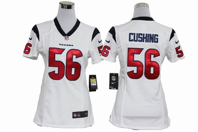 Women NEW Houston Texans 56 Brian Cushing White Jerseys