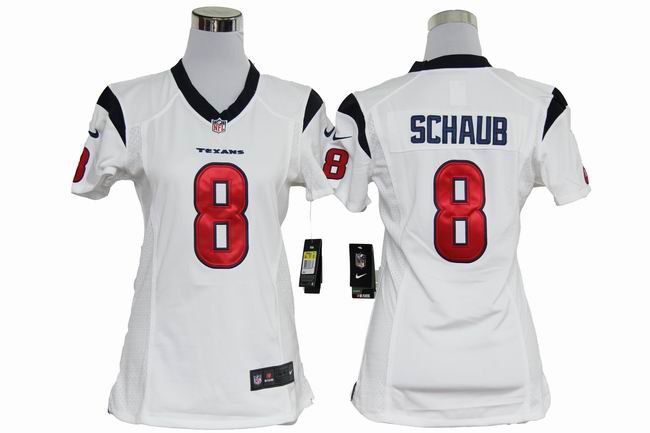 Women NEW Houston Texans 8 Matt Schaub White Jerseys