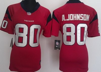 Women NEW Houston Texans 80 Andre Johnson Red Jerseys