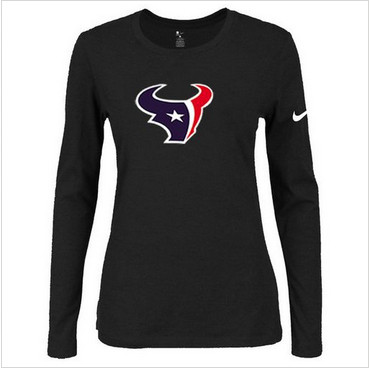 Women Nike Houston Texans Of The City Long Sleeve Tri-Blend NFL T-Shirt Black