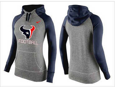 Women Nike Houston Texans Performance Hoodie Grey & Dark Blue