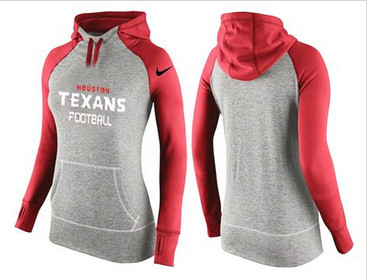 Women Nike Houston Texans Performance Hoodie Grey & Red_1