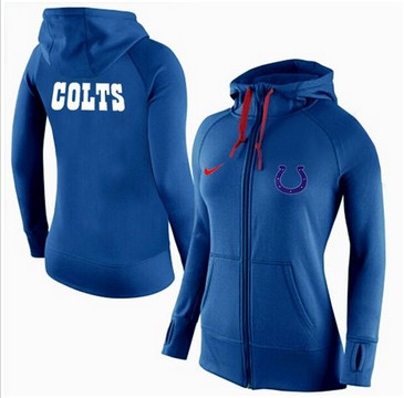 Women Nike Indianapolis Colts Full-Zip Performance Hoodie Blue