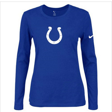 Women Nike Indianapolis Colts Of The City Long Sleeve Tri-Blend NFL T-Shirt Blue