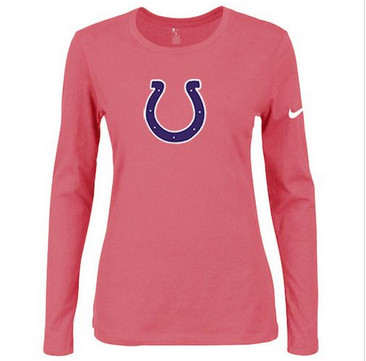 Women Nike Indianapolis Colts Of The City Long Sleeve Tri-Blend NFL T-Shirt Pink-2