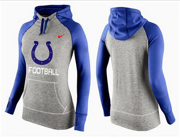 Women Nike Indianapolis Colts Performance Hoodie Grey & Blue_1