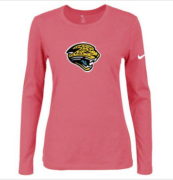 Women Nike Jacksonville Jaguars Of The City Long Sleeve Tri-Blend NFL T-Shirt Pink