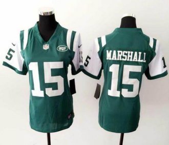 Women Nike Jets #15 Brandon Marshall Green Team Color Stitched NFL Elite jersey