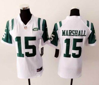 Women Nike Jets #15 Brandon Marshall White Stitched NFL Elite Jersey