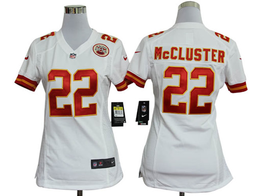 Women NEW Kansas City Chiefs 22 Dexter McCluster White Jerseys