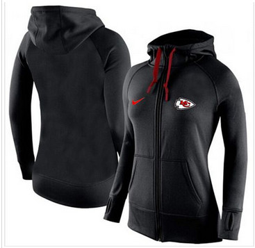 Women Nike Kansas City Chiefs Full-Zip Performance Hoodie Black