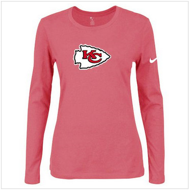Women Nike Kansas City Chiefs Of The City Long Sleeve Tri-Blend NFL T-Shirt Pink
