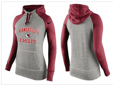 Women Nike Kansas City Chiefs Performance Hoodie Grey & Red_3